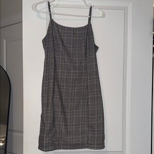 Elegant Checkered Spaghetti Strap Dress